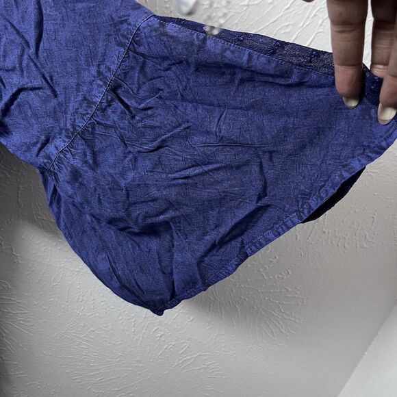 Denim Assymetrical Top Women’s Plus Sz‎ 26 Blue 3/4 Bell Sleeve Rena Fairy - Picture 5 of 8